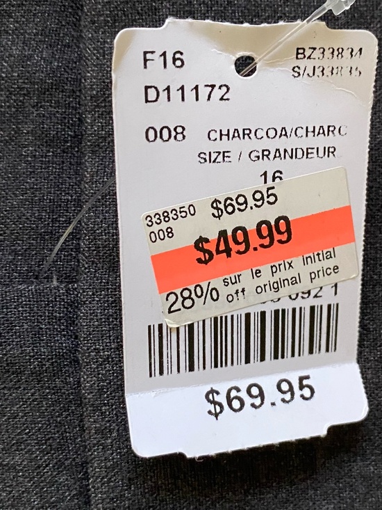 Le Chateau Charcoal Grey Modern Lean Fit Straight Leg Stretch Knit Pant-Sz 16 - Picture 9 of 12